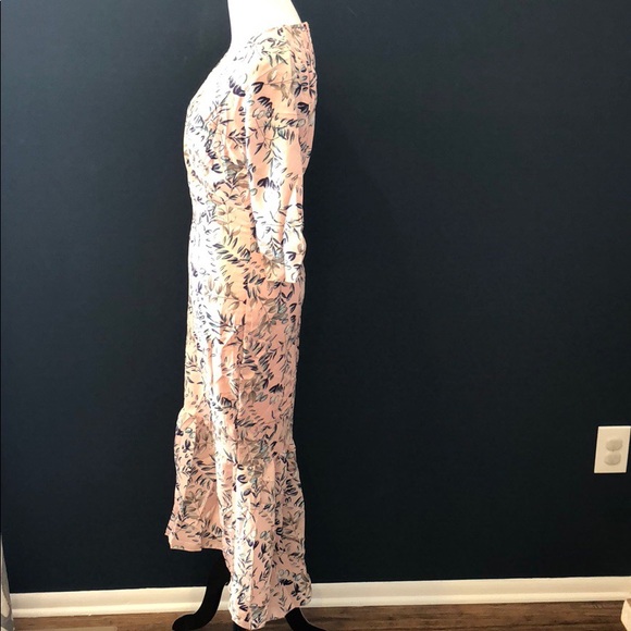 3/4 Sleeve Pink Floral Dress - Picture 6 of 7